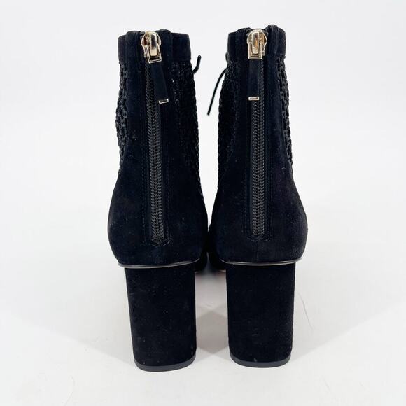 Dior Black Suede Crochet Mesh Naughtily-D Lace Up Heeled Ankle Boot size EU 38 - Picture 7 of 11